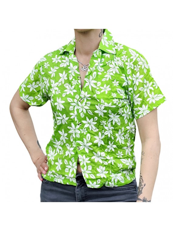 Chemisier floral petit tiaré verte