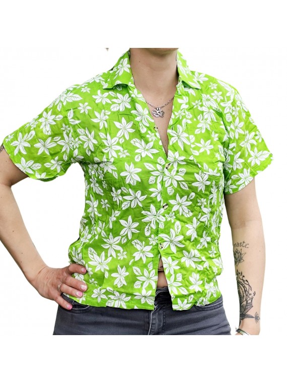 Chemisier floral petit tiaré verte