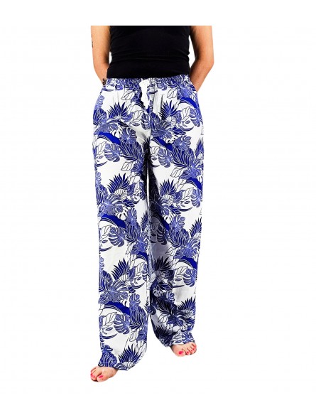 Pantalon de plage rouge aux motifs tropicaux