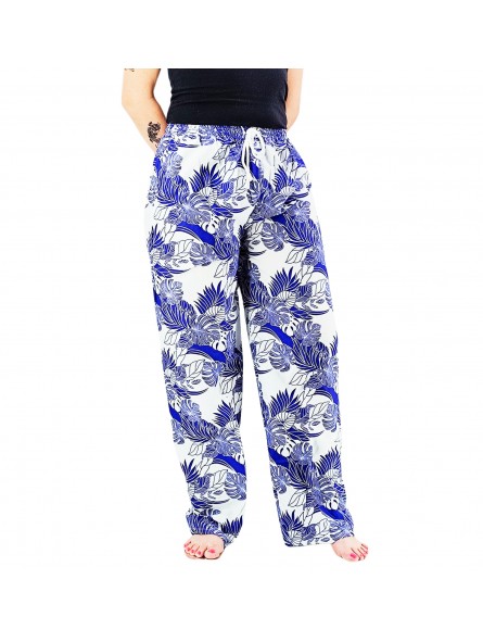 Pantalon de plage rouge aux motifs tropicaux
