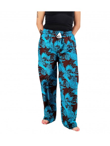 Pantalon de plage rouge aux motifs tropicaux