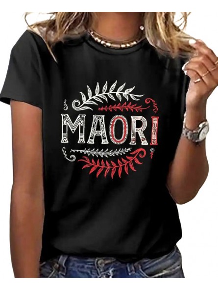 T-shirt femme noir imprimé fleurs MAORI