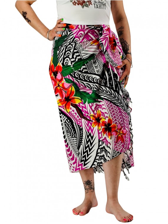 Paréo motifs tatouage samoa couleur violet