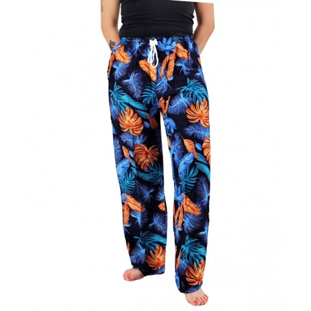 Pantalon de plage Noir et bleu Porinetia