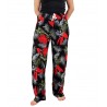 Pantalon de plage Noir et rouge motifs feuillage