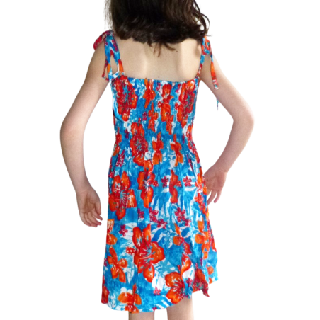 robe enfant bleu et orange jungle