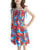 robe enfant bleu et orange jungle