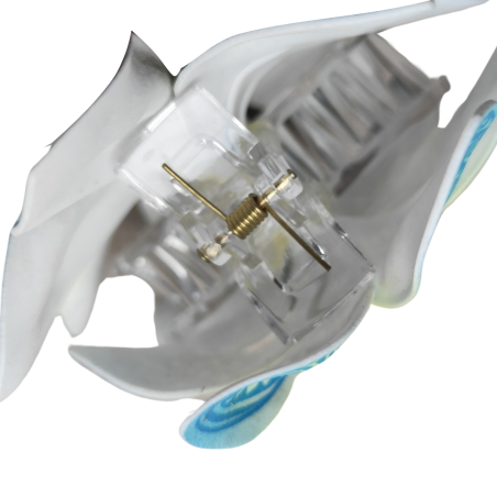 Pinces à cheveux croco orange fleurs Tatouage Maori