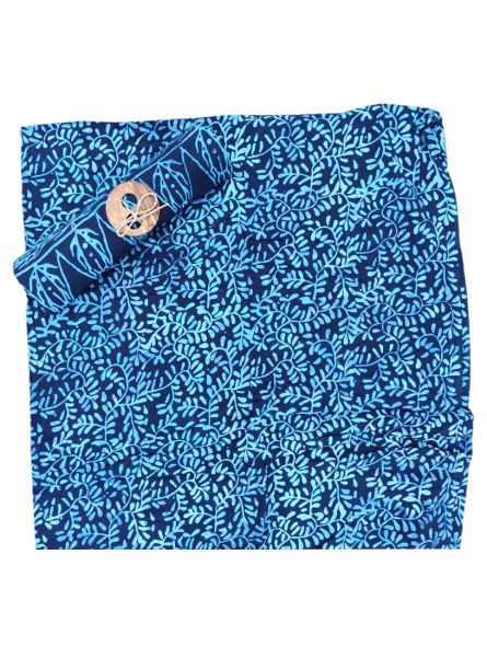 Paréo de plage facrication artisanal couleur bleu marine