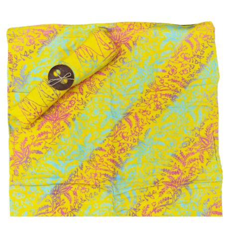 Paréo "Artiste" couleur Jaune turquoise rose