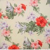 coupon de 2 m de Tissu beige fleurs vintage hawaï