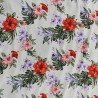 coupon de 2 m de Tissu beige fleurs vintage hawaï