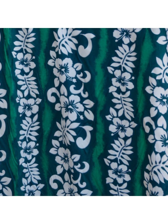0.8 m de Tissu vert hibiscus line