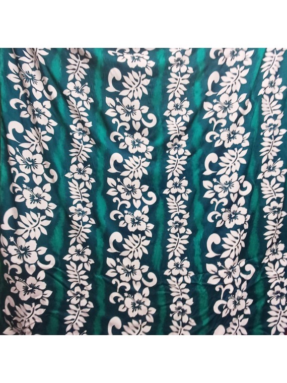 0.8 m de Tissu vert hibiscus line