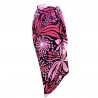 Paréo fleurie noir et rose motifs fleurs