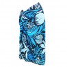 Paréo fleurie noir et bleu motifs fleurs