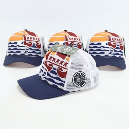 Casquette INVAD TAHITI Polynesian Flag blanche