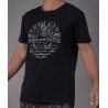 T-shirt homme couleur Noir avec morif drapeau tahitien blanc