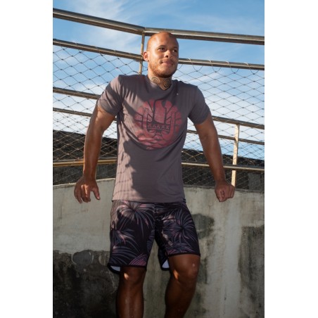 T-shirt homme couleur grise motifs drapeau tahitien , drapeau polynesien de la marque INVAD TAHITI