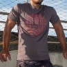 T-shirt homme couleur grise motifs drapeau tahitien , drapeau polynesien de la marque INVAD TAHITI