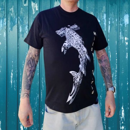 T-shirt Noir HIROA TATAU Requin Marteau