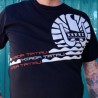 T-shirt homme couleur noir et blanc motifs tatouage drapeau tahitien, très beau t-shirt noir pour homme