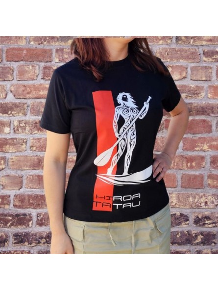 T-shirt femme couleur noir et blanc motifs tatouage tatouage Paddle