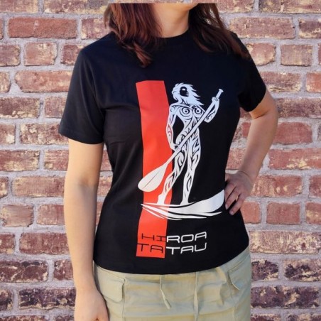 T-shirt femme couleur noir et blanc motifs tatouage tatouage Paddle