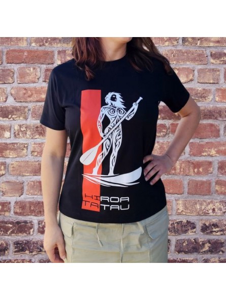 T-shirt femme couleur noir et blanc motifs tatouage tatouage Paddle