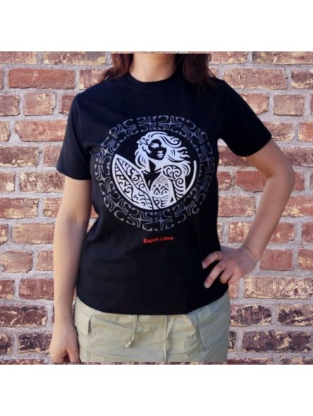 T-shirt femme couleur noir et blanc motifs tatouage tatouage  Surfeuse