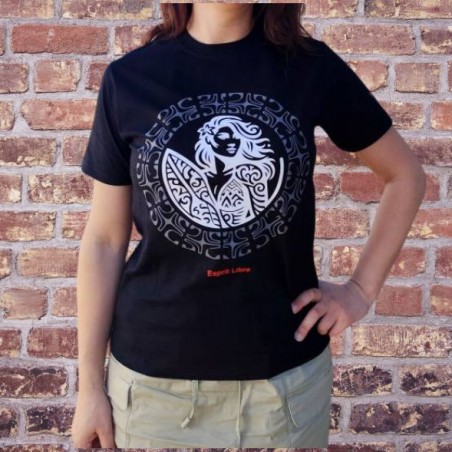 T-shirt Noir HIROA TATAU Surfeuse