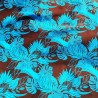Tissu bleu chemin tropical Turquoise chocolat