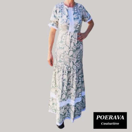 Robe de couturière POERAVA Parfum tropical verte