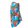 Paréo rouge motifs  gros hibiscus bleu