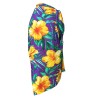 Paréo violet motifs  gros hibiscus jaune