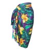 Paréo violet motifs  gros hibiscus jaune
