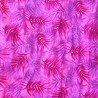 Tissu rose vif avec motifs feuillage facon pochoir
