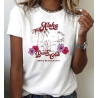 T-shirt femme blanc motif hawaien " Aloha Beach Club"