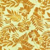 Tissu de couleur verte avec motifs hibiscus