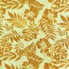 Tissu de couleur verte avec motifs hibiscus