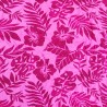 Tissu de couleur rose avec motifs hibiscus