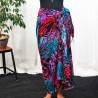 Paréo couleur turquoise fushia rouge motifs feuillage