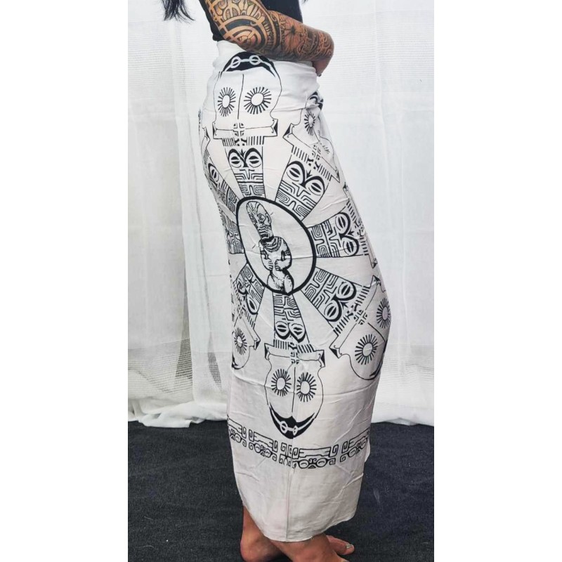 Paréo blanc tiki et casse tête