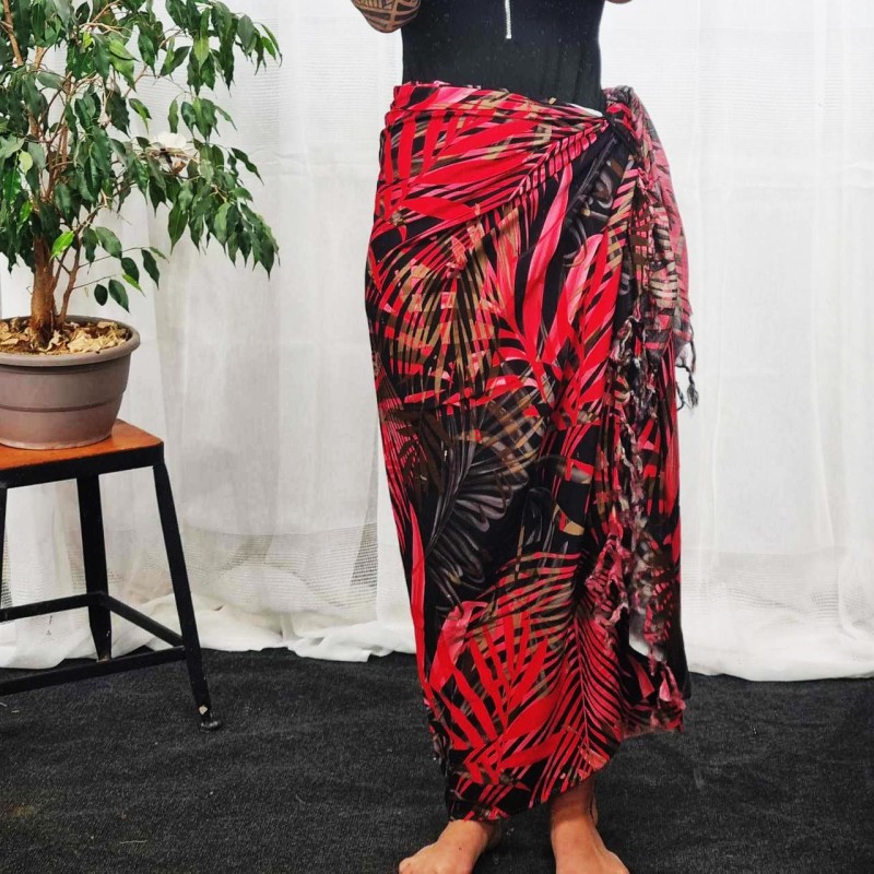 Paréode couleur rouge et noir motifs feuillage