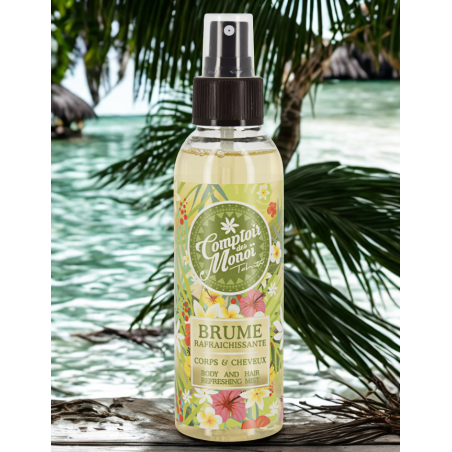 Brume Parfumée Rafraichissante Spray 125ml - Eau Florale Tiaré et Frangipanier | Comptoir des Monoï