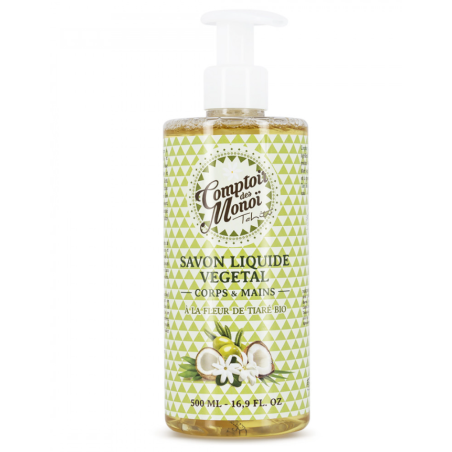 Savon liquide végétal Comptoir des Monoï Tiare Bio 500ml