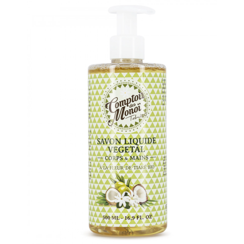 Savon liquide végétal Comptoir des Monoï Tiare Bio 500ml