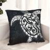 Housse de Coussin tortue tatouage noir et blanc