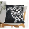 Housse de Coussin tortue tatouage noir et blanc
