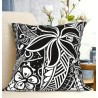 Housse de Coussin tiaré tatouage noir et blanc
